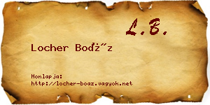 Locher Boáz névjegykártya
